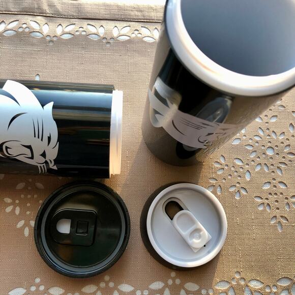 NWT 2 NFL Carolina Panthers Slim Plastic Can Drink Holders - Picture 2 of 9